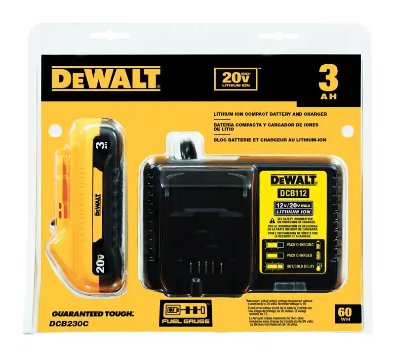 20v Max Dcb230c 3 Ah Lithium-ion Compact Battery And Charger Starter Kit 2 Pc