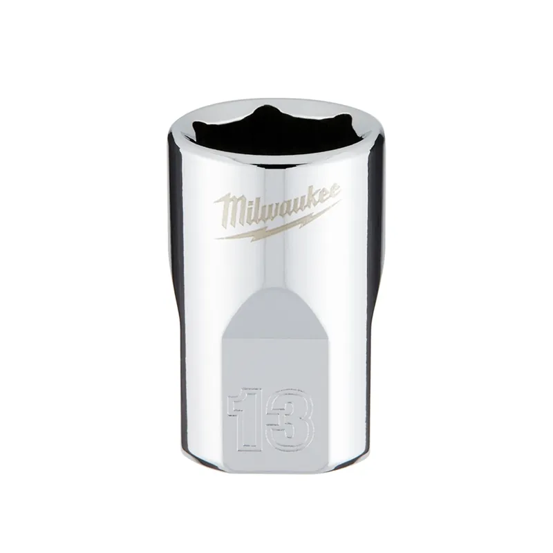 3/8 In. Drive 13 Mm 6-point Shallow Metric Socket With Four Flat Sides