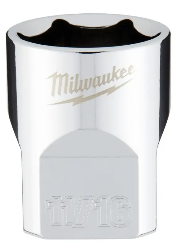 3/8 In. Drive 11/16 In. 6-point Shallow Standard Socket With Four Flat Sides