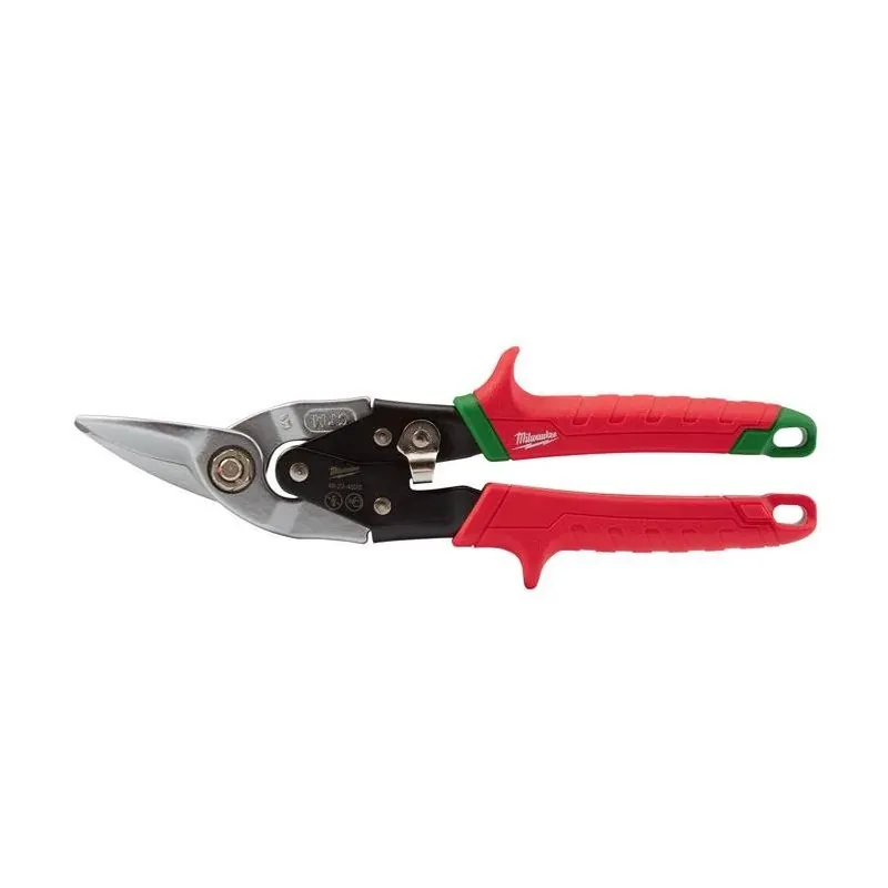 Right‑cut Aviation Snip – 9‑7/8" Oal, Serrated Forged Steel Blade, Red Ergonomic Handle