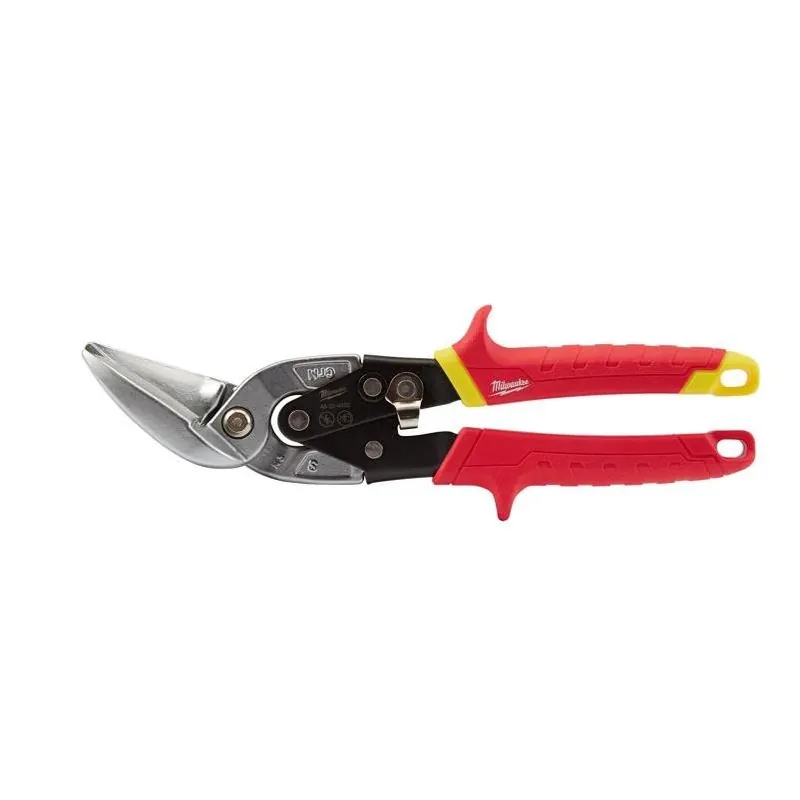 10‑inch Forged Alloy Steel Straight Serrated Offset Aviation Snips – 22 ga, 1‑pack