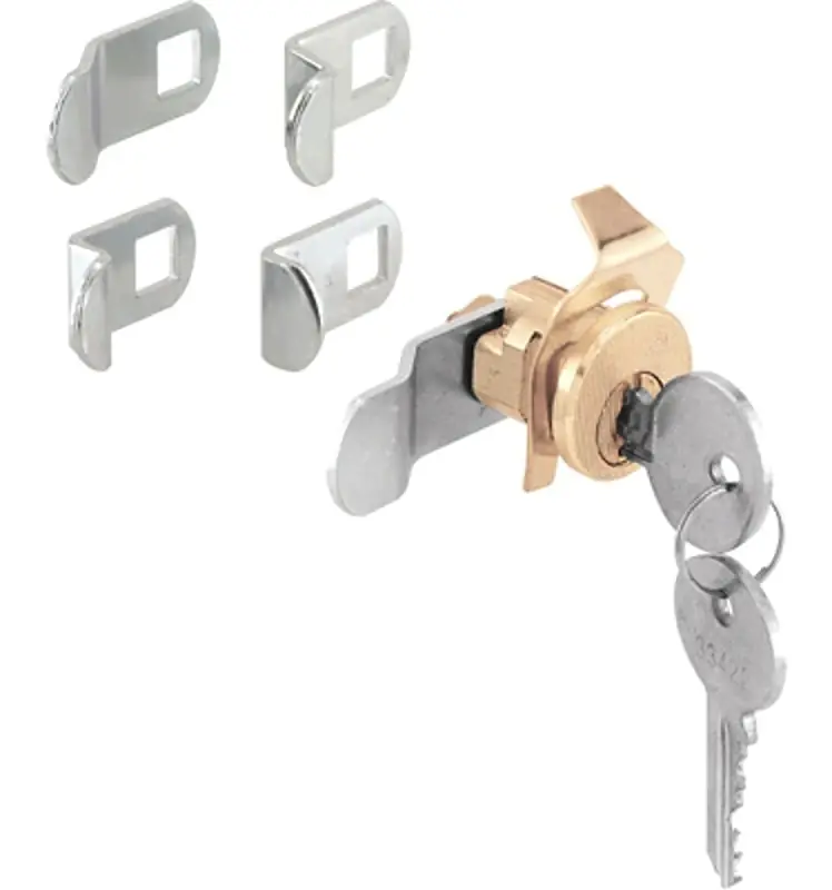 S 4634 Brass Plated Steel Mailbox Lock With 5 Cams And 2 Keys
