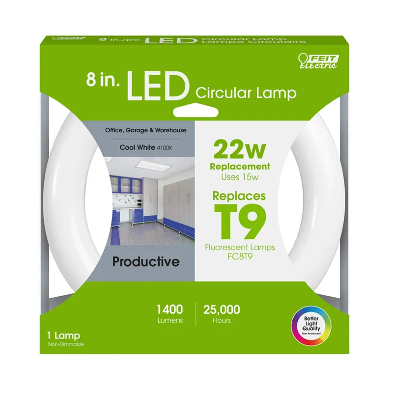Plug & Play T9 Cool White 8 In. G10q Circular Led Bulb 22 Watt Equivalence 1 Pk