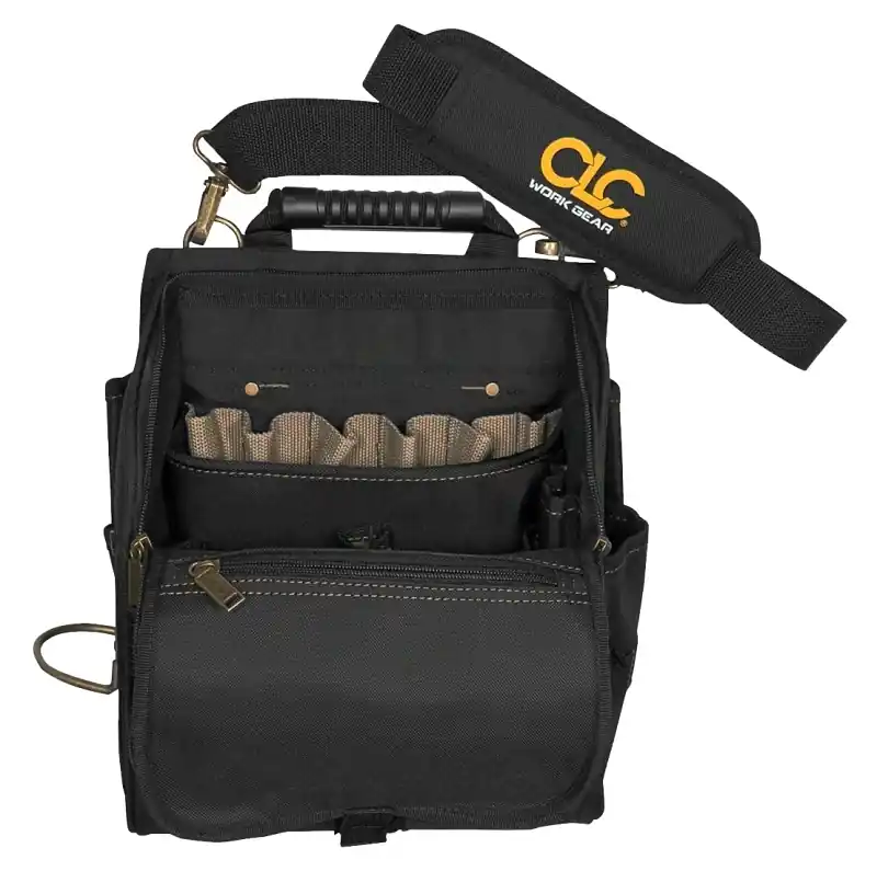 21-pocket Zippered Electrician‘s Tool Pouch, Black Polyester, Model 1509