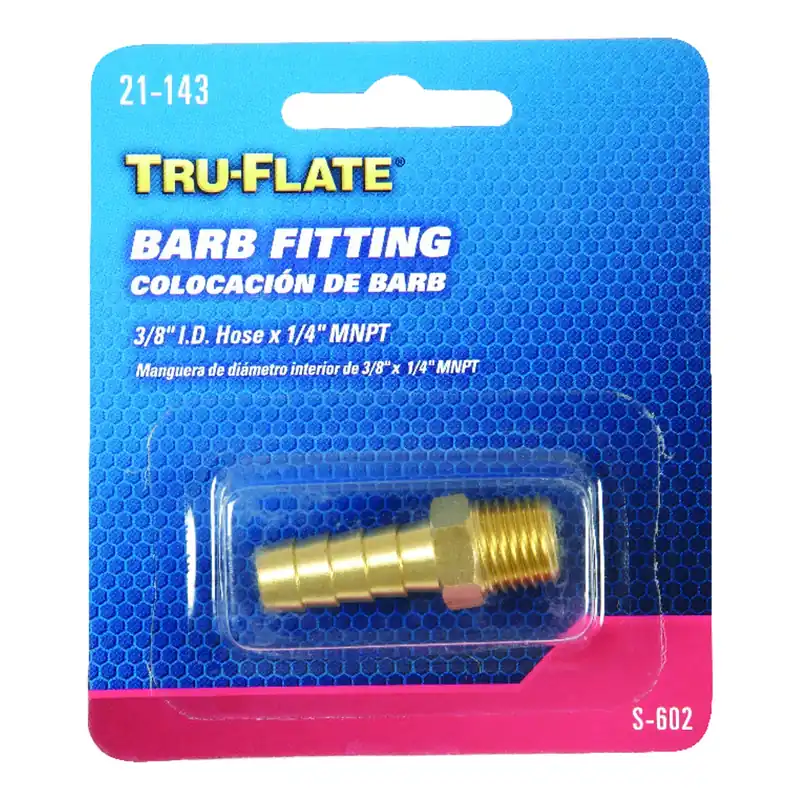 3/8 In. Barb To 1/4 In. Mnpt Brass Hose End Fitting