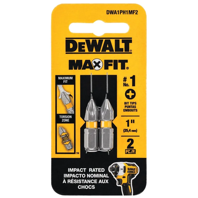 Max Fit Phillips 1 X 1 In. L Screwdriver Bit Set Steel 2 Pk