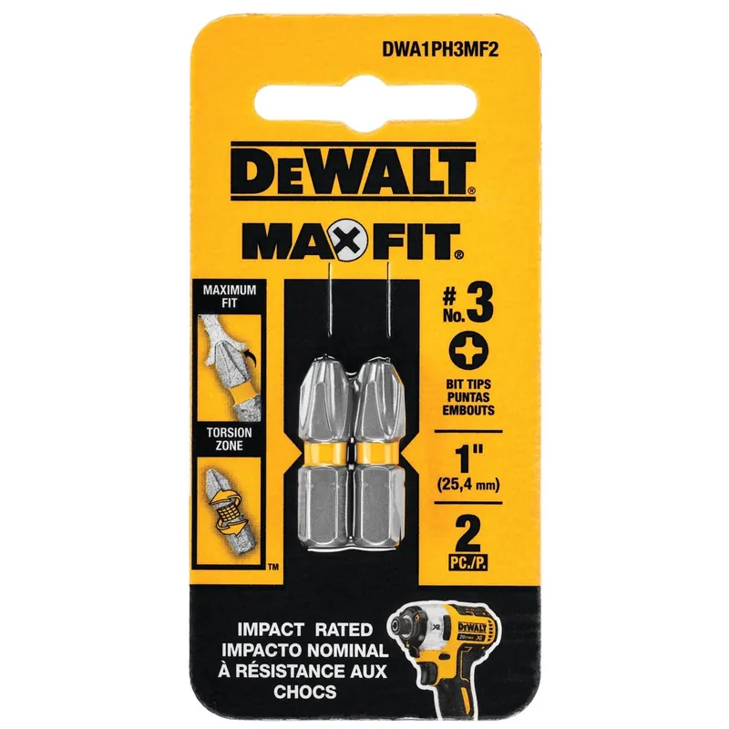 Max Fit Phillips 3 X 1 In. L Screwdriver Bit Set Steel 2 Pk