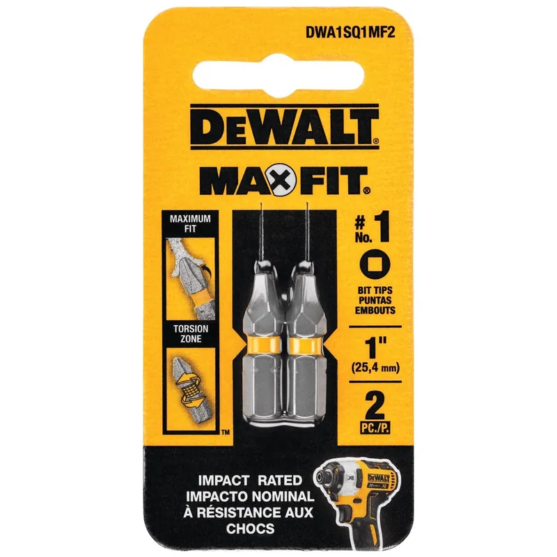 Max Fit Square 1 X 1 In. L Screwdriver Bit Set Steel 2 Pk