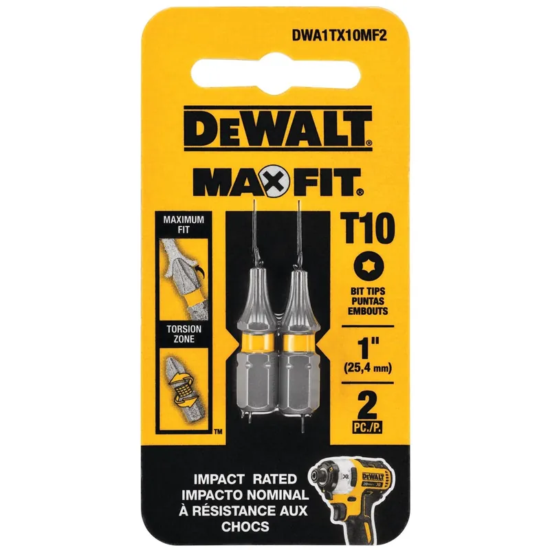 Max Fit Torx 10 X 1 In. L Screwdriver Bit Set Steel 2 Pk