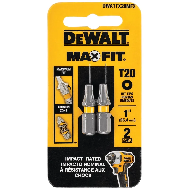 Max Fit Torx 20 X 1 In. L Screwdriver Bit Set Steel 2 Pk