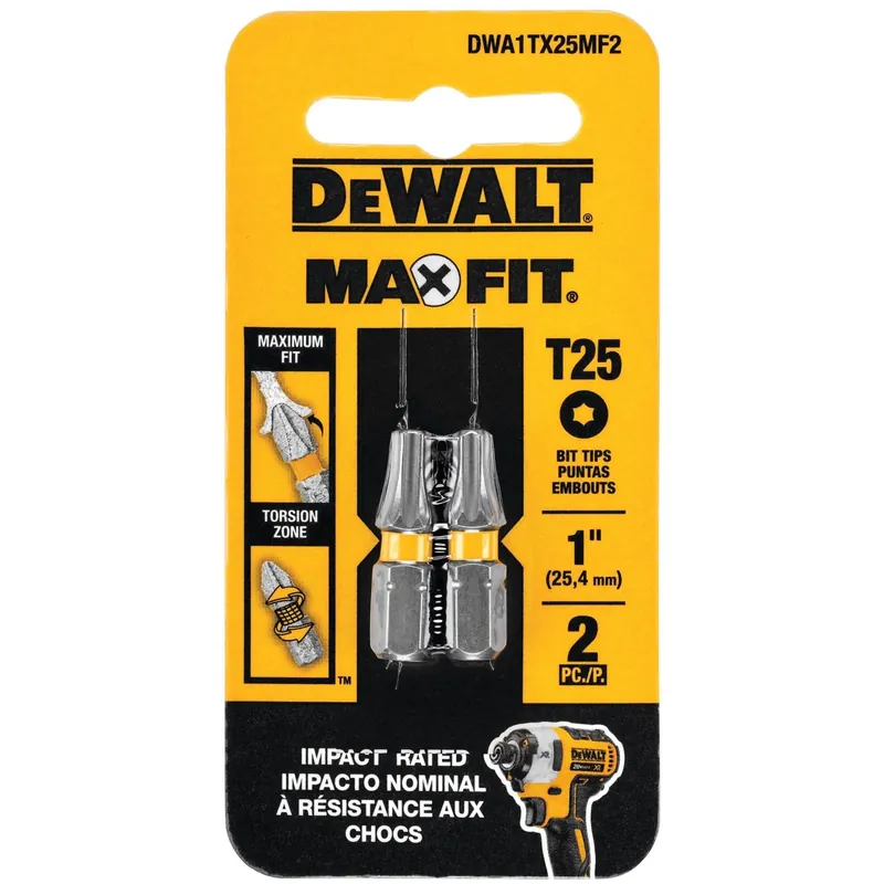 Max Fit Torx T25 X 1 In. L Screwdriver Bit Set Steel 2 Pk
