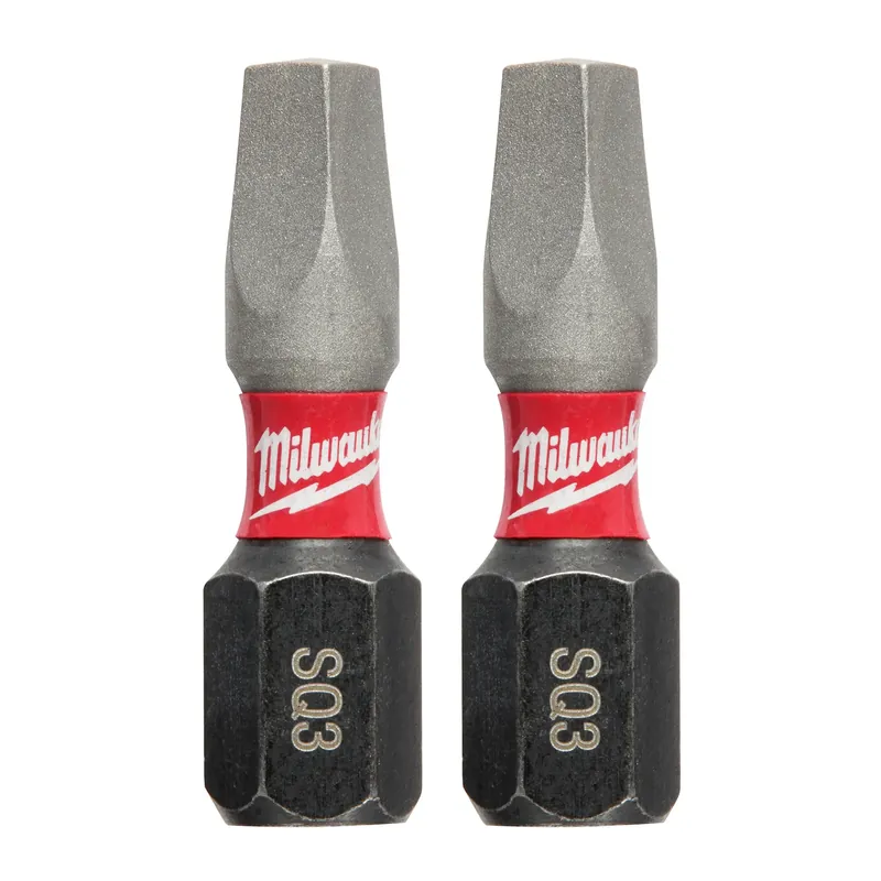 Shockwave Square 3 X 1 In. L Screwdriver Bit Steel 2 Pk
