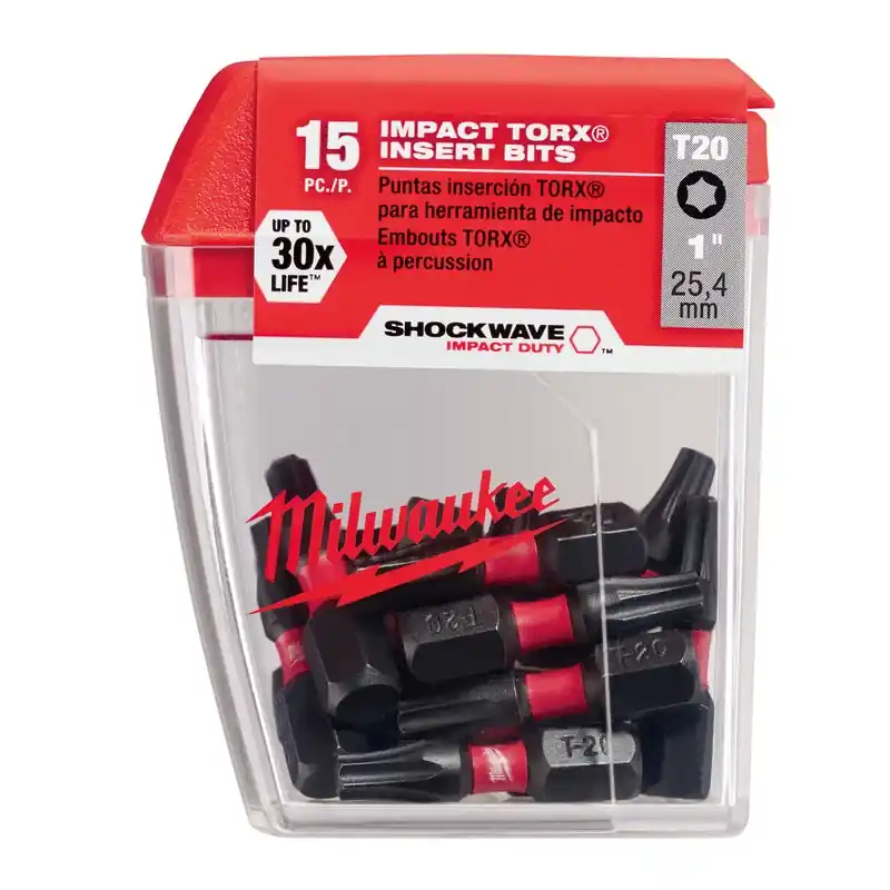 Shockwave Torx T20 X 1 In. L Impact Insert Bit Set Steel 15 Pc