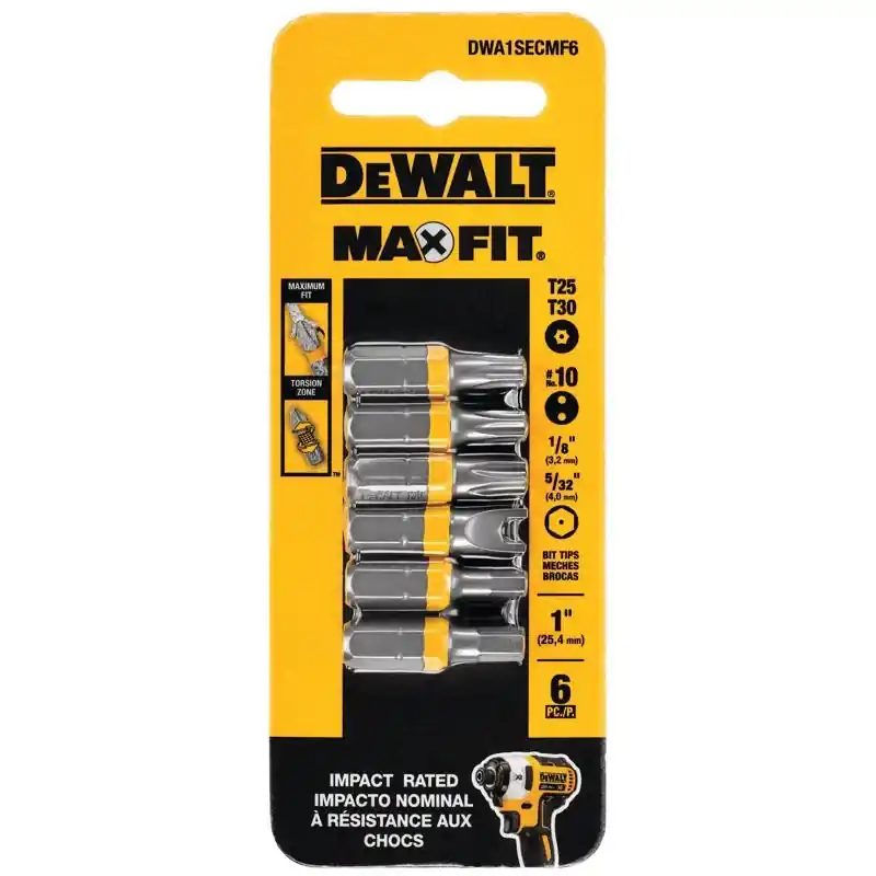 Max Fit Assorted 1 In. L Security Bit Set Steel 6 Pk