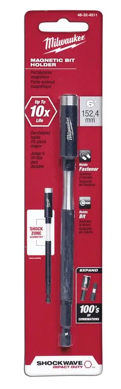 Shockwave Magnetic Bit Tip Holder, 6 In.