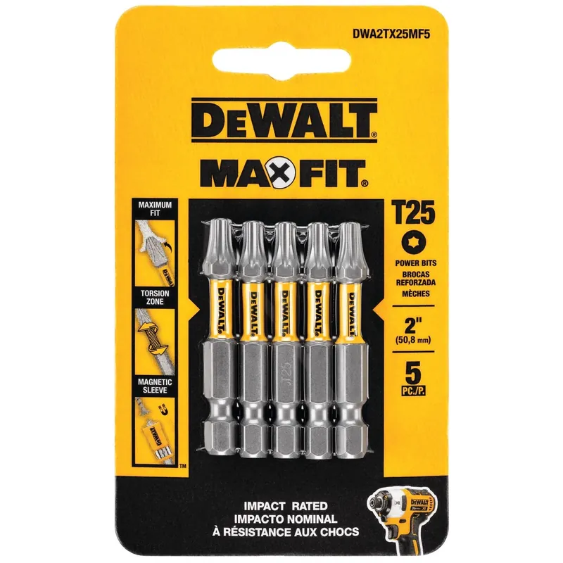 Max Fit Torx 25 X 2 In. L Screwdriver Bit Set Steel 5 Pk