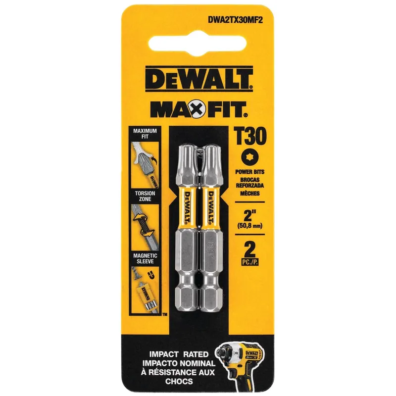 Max Fit Torx 30 X 2 In. L Screwdriver Bit Set Steel 2 Pk