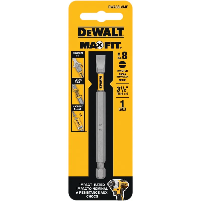 Max Fit Slotted 8 X 3.5 In. L Screwdriver Bit Steel 1 Pk