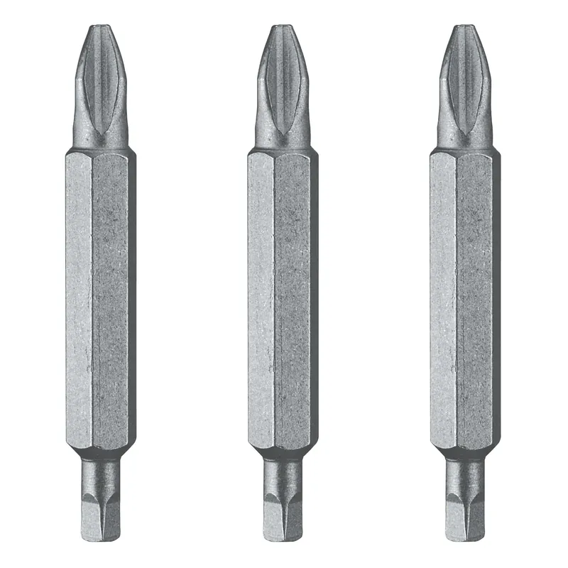 Phillips/square 2 Screwdriver Bit Heat-treated Steel 3 Pc