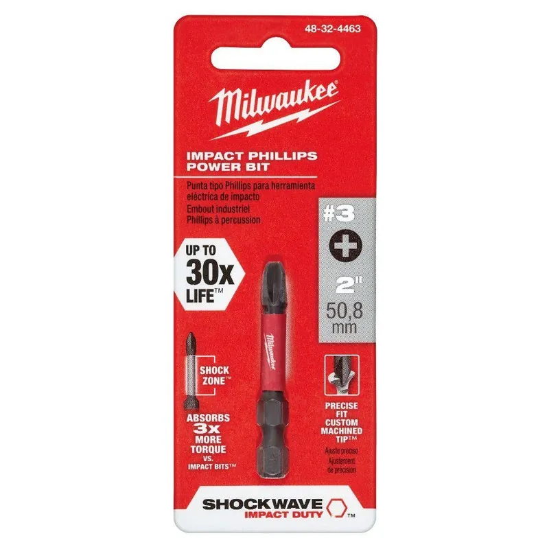 Shockwave 3 Phillips Power Bit, 2 In.