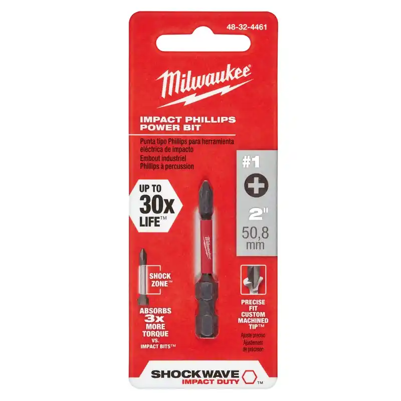 Power Screwdriver Bit, 1 Phillips, 2 In.