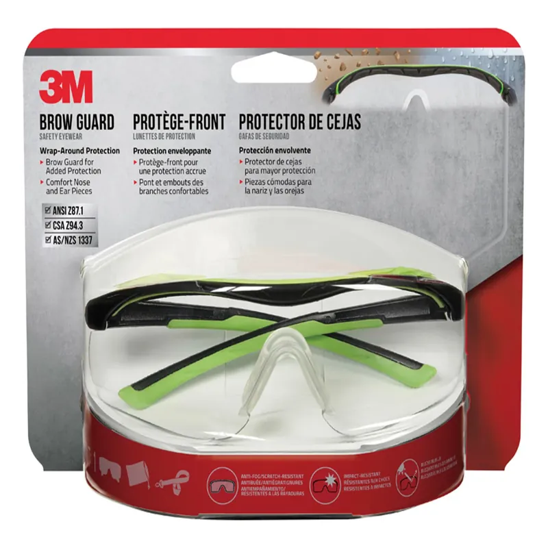 Anti-fog Safety Glasses Clear Lens Black/green Frame 1 Pc