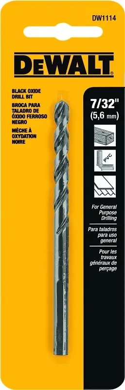 Black Oxide Drill Bit, 7/32 In.