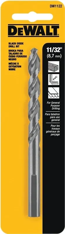 Black & Gold 11/32 In. X 4-7/8 In. L High Speed Steel Drill Bit 3-flat Shank 1 Pk