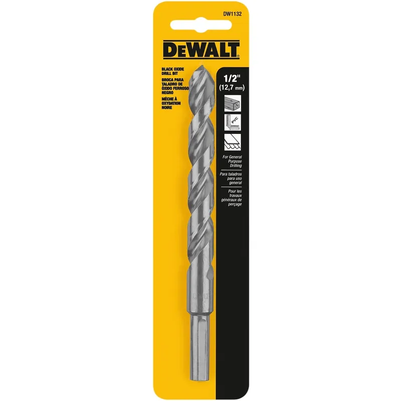 Black Oxide Drill Bit, 1/2 In.