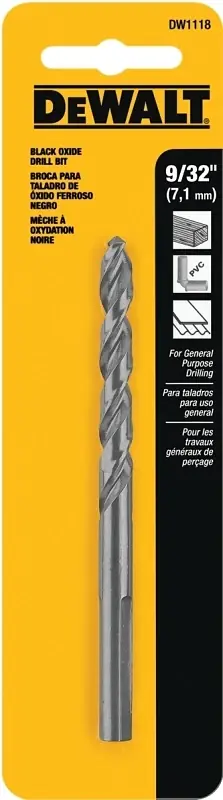 Black Oxide Drill Bit, 9/32 In.