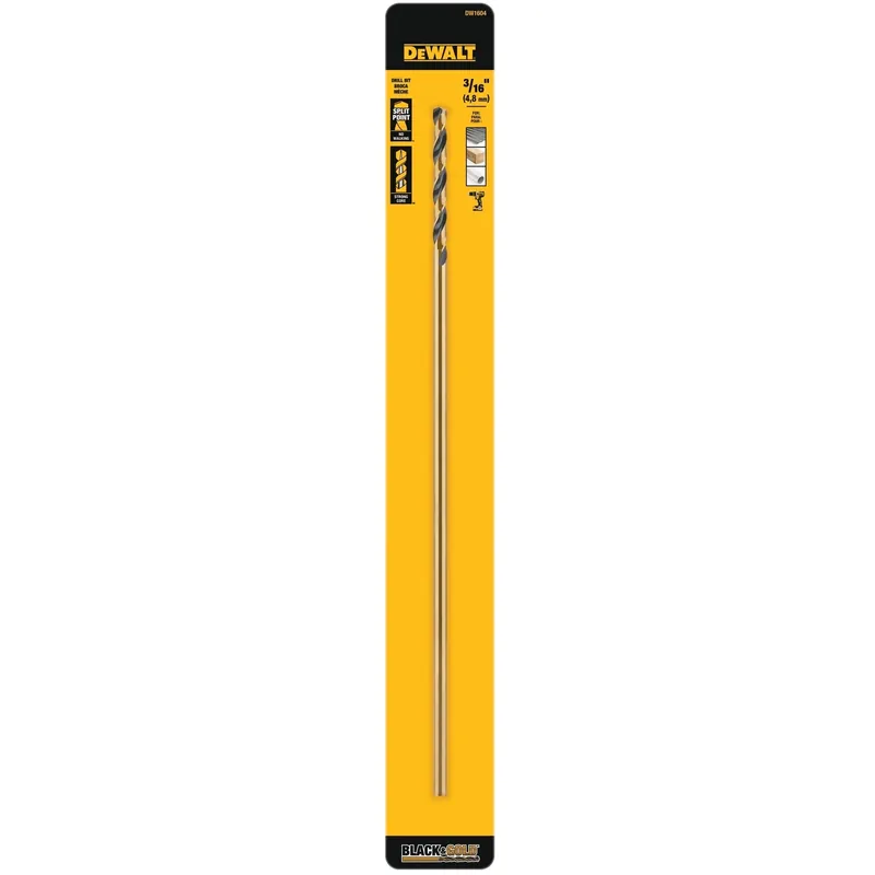 High-speed Split-point Steel Drill Bit, 3/16 X 12 In.
