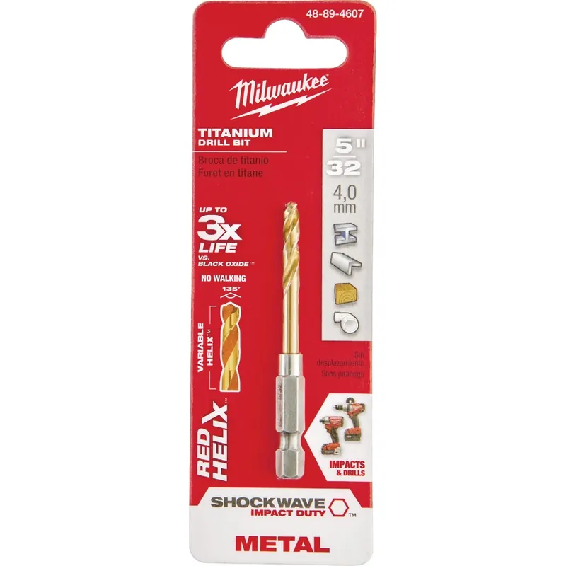 Shockwave Impact-duty Titanium Drill Bit, 5/32 In.
