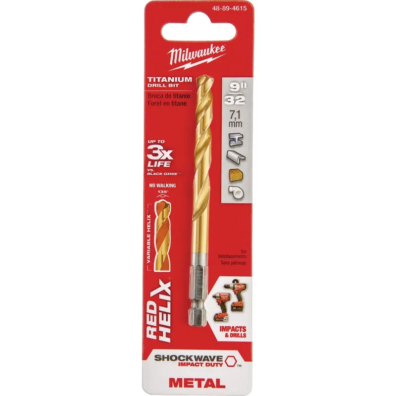 Shockwave Impact-duty Titanium Drill Bit, 9/32 In.