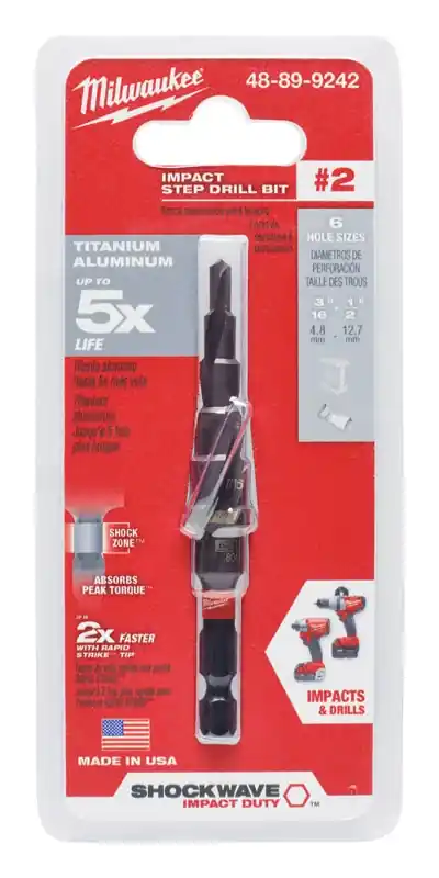 Shockwave Impact Duty 3/16 In. To 1/2 In. 2 Step Drill Bit, 6 Steps