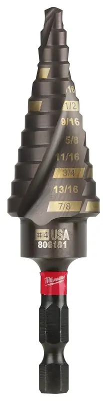 Shockwave Impact Duty 3/16 In. To 7/8 In. 4 Step Drill Bit, 12 Steps