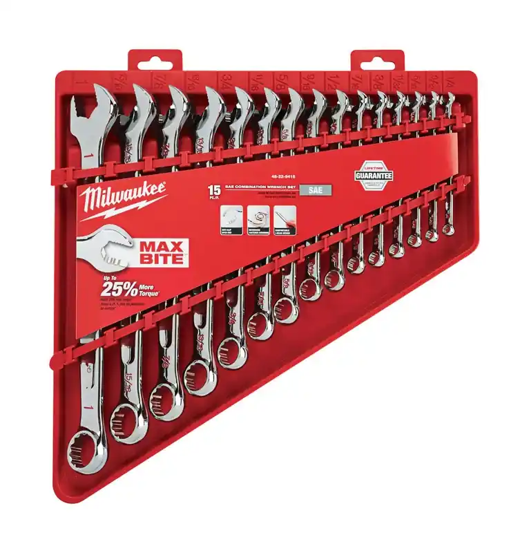 Max Bite 12-point Combination Wrench Set (15-piece) - Sae