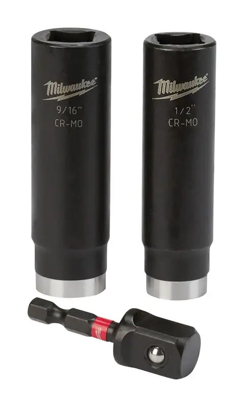 Shockwave 1/2 In. X 1/2 In. Drive Sae 6 Point Impact Rated Deep Impact Socket Set 3 Pc