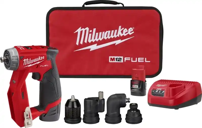 M12 Fuel Brushless 3/8 In. Cordless Drill/driver Kit With 4 Tool Heads & Batteries