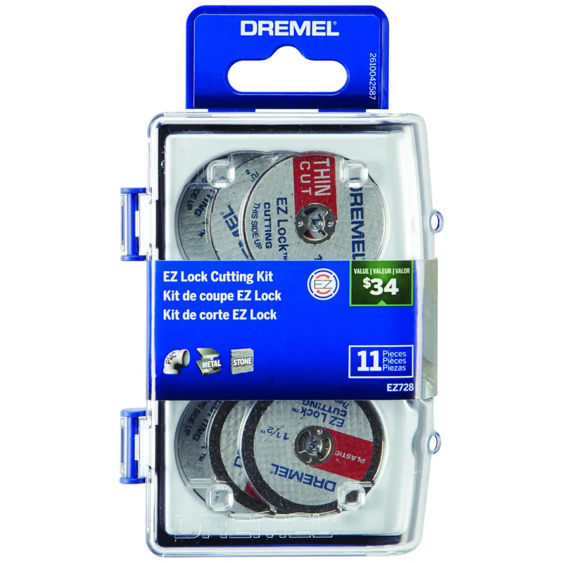 Ez Lock 4 In. L Rotary Tool Cutting Accessory Kit 11 Pc