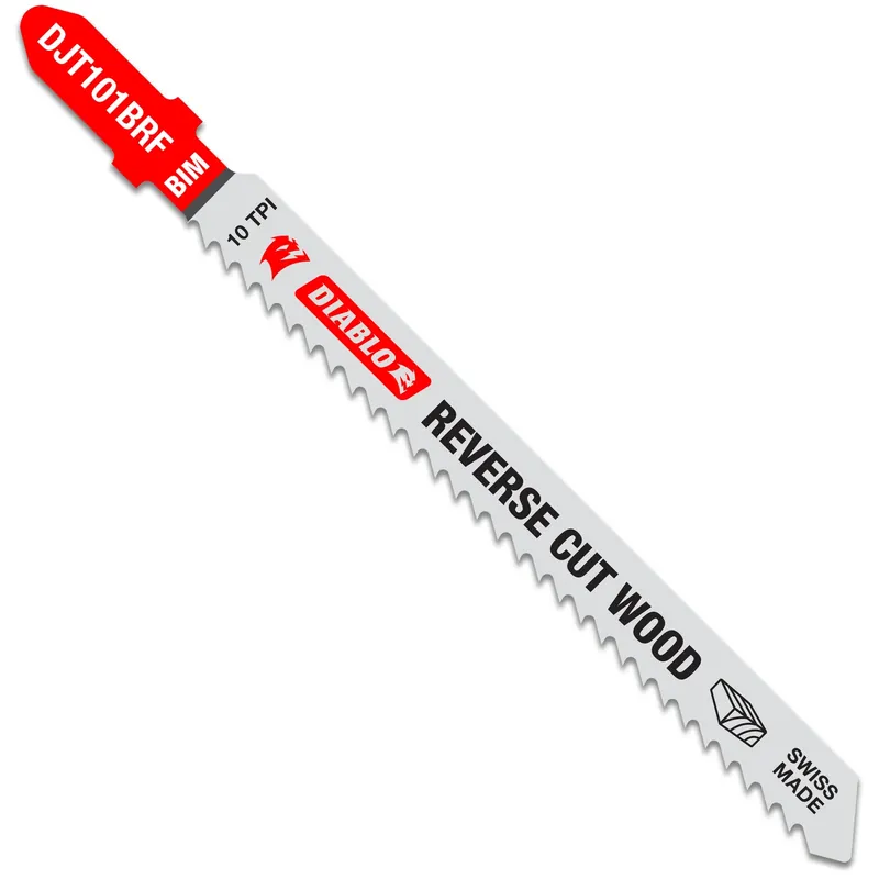 4 In. Bi-metal T-shank Reverse Cut Wood Jig Saw Blade 10 Tpi 5 Pk