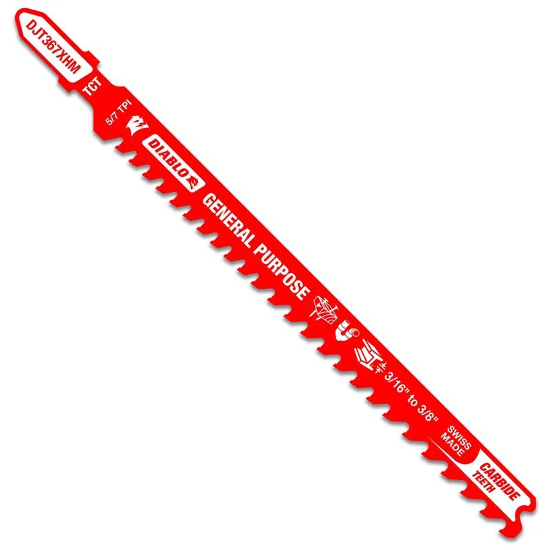 5-1/4 In. Carbide T-shank General Purpose Jig Saw Blade 5/7 Tpi 1 Pk