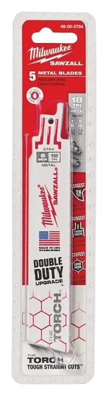 The Torch 6 In. Bi-metal Reciprocating Saw Blade 18 Tpi 5 Pk