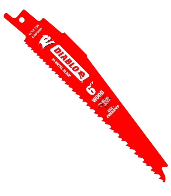 Demo Demon 6 In. Bi-metal Nail-embedded Wood Reciprocating Saw Blade 6/12 Tpi 5 Pk