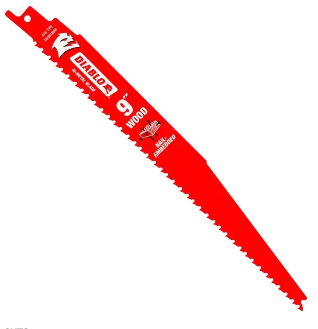 9 In. Bi-metal Nail-embedded Wood Reciprocating Saw Blade 4/6 Tpi 5 Pc