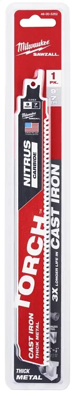 9 In. Nitrus Carbide Cast Iron Reciprocating Saw Blade 8 Tpi 1 Pk