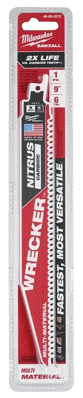Wrecker 9 In. Nitrus Carbide Sawzall Reciprocating Saw Blade 6 Tpi 1 Pk