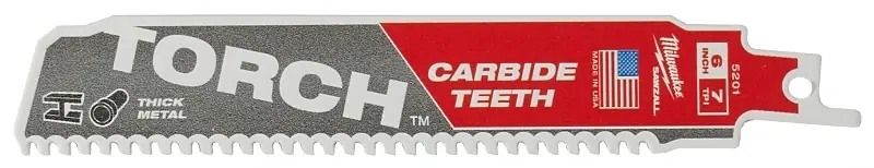 Torch 6 In. Carbide Thick Metal Reciprocating Saw Blade 8 Tpi 1 Pk