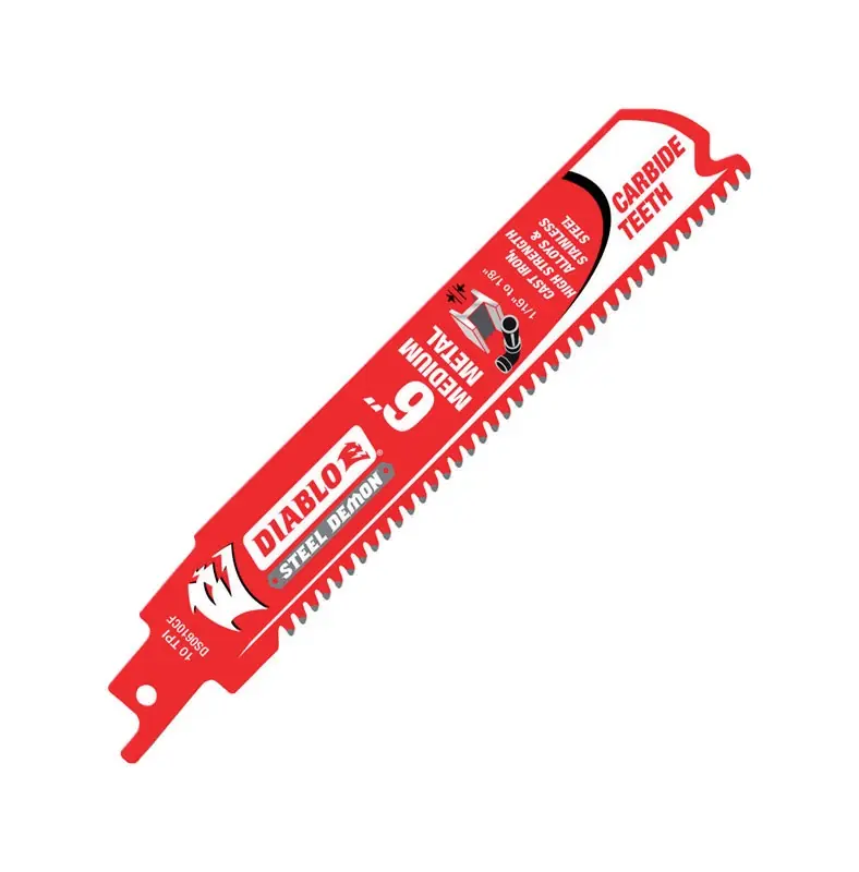 Steel Demon 6 In. Carbide Tipped Medium Metal Reciprocating Saw Blade 10 Tpi 1 Pk