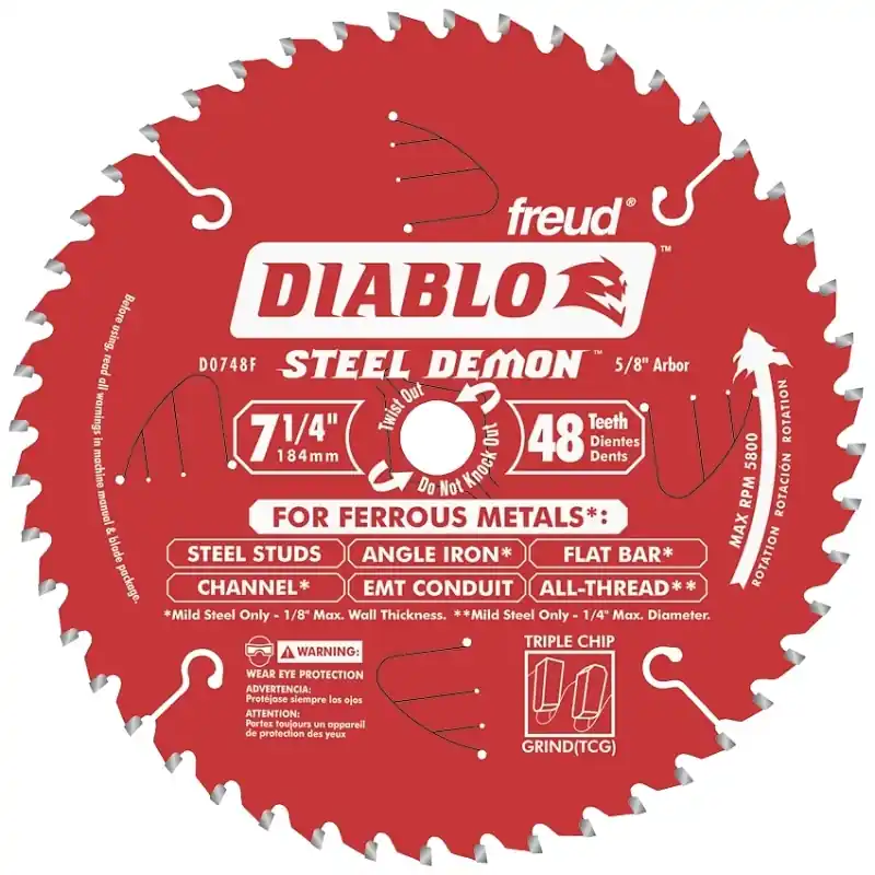 Steel Demon 7-1/4 In. D X 5/8 In. Cermet Metal Saw Blade 48 Teeth 1 Pk