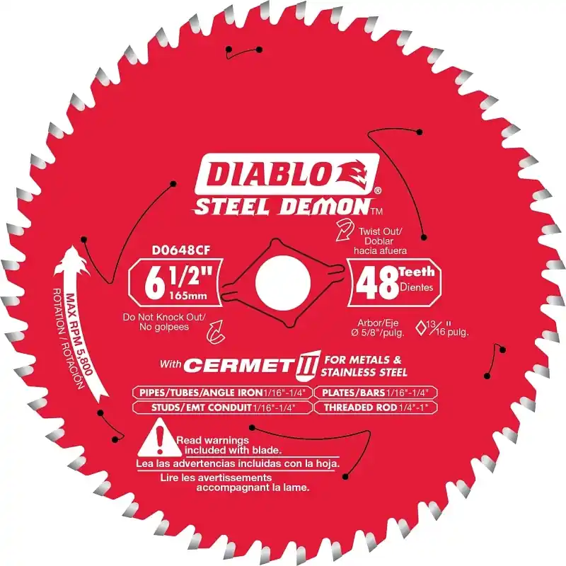 Steel Demon 6-1/2 In. D X 5/8 In. Stainless Steel Metal Saw Blade 48 Teeth 1 Pk